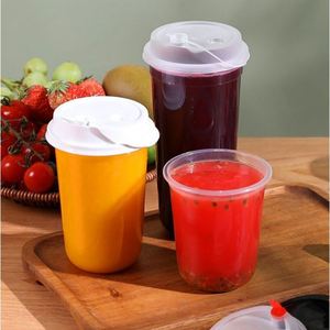 Gobelet jetable en PP transparent givré en forme de U, personnalisé avec logo, pour boissons froides et chaudes, avec couvercle, 90-380/500/700U, fabriqué sur mesure en usine - Product Image 2