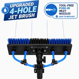<span class=keywords><strong>Brosse</strong></span> <span class=keywords><strong>télescopique</strong></span> professionnelle OEM ODM pour le nettoyage des fenêtres et des panneaux solaires, avec perche à 4 sections et portée de 8 m, vente en gros - Product Image 1