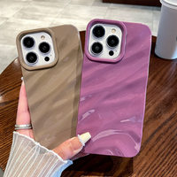 Coque de téléphone de luxe 3D effet ondulé pour iPhone 17 Air 16 15 Plus 13 12 14 Pro Max, en silicone souple, motif plissé, antichoc