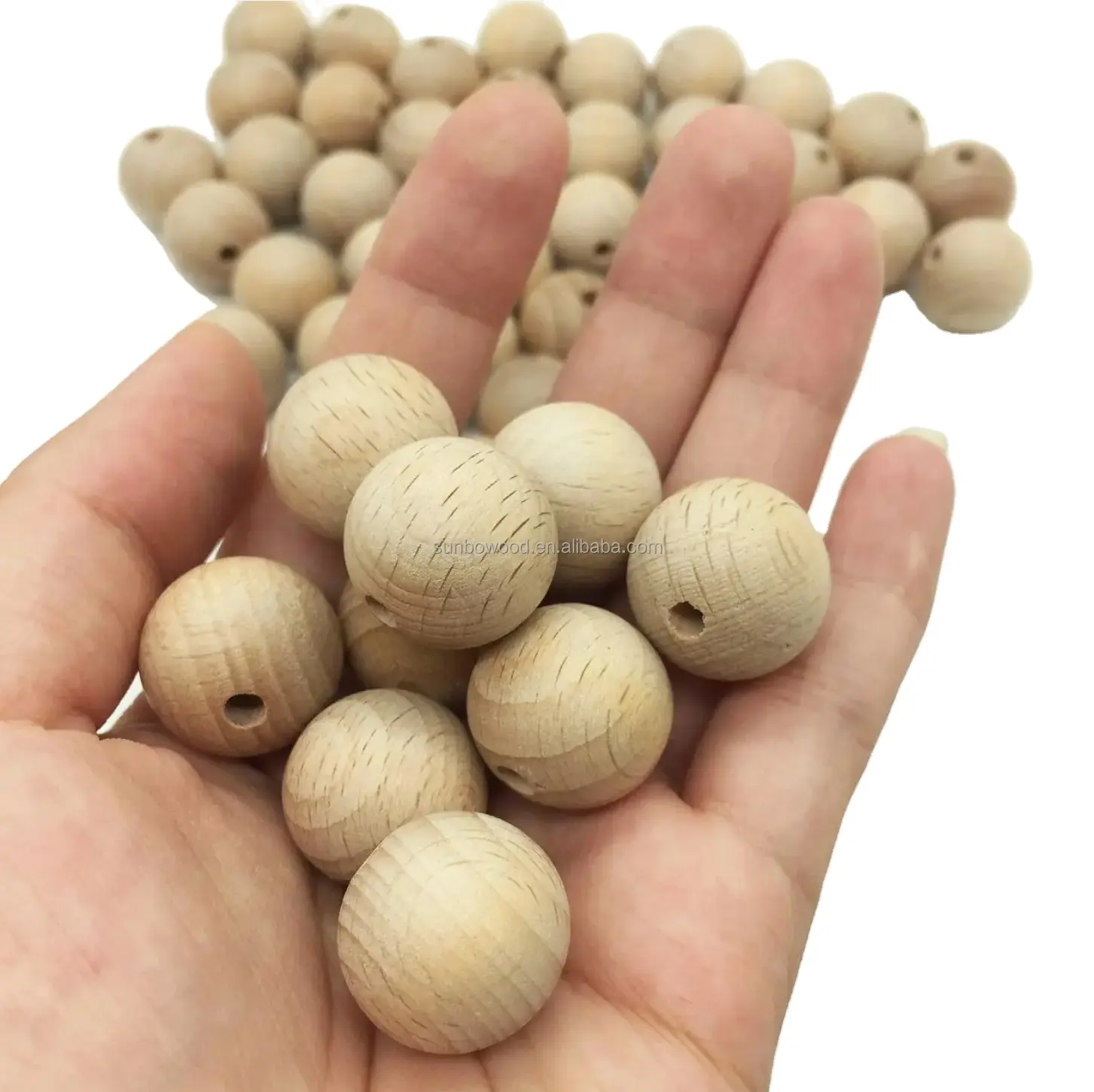 wholesale good quality beech wood beads wooden ball use for DIY Children's toy home decoration balls