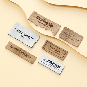 Écussons en cuir PU personnalisés avec logo de marque en relief pour jeans, patchs en cuir métallique à coudre pour étiquettes en cuir - Product Image 1
