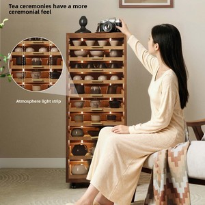 Solid Wood Multilayer Medieval Style Multifunctional Dental Cabinet Tea Cabinet Living Room Sideboard Display Cabinet <strong>Rack</strong> - Product Image 3