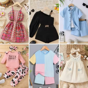 เสื้อผ้าเด็กมือสองขายส่งแบบคละลาย สไตล์ลำลอง ลายการ์ตูนฤดูร้อน จัดส่งแบบสุ่ม - Product Image 1