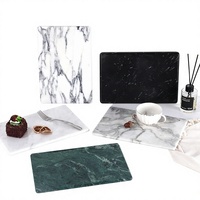 Plateau rectangulaire de luxe en marbre blanc jade, style africain moderne et rêveur, pour décoration intérieure, support d'hôtel, rangement d'aromathérapie, cadeau d'anniversaire