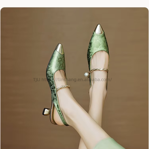 Dropshipping Escarpins et Sandales à Talons Hauts pour Femme, Tendance, en Soie Camouflage avec Nœud, Ornées de Strass Scintillants et à Lanières - Product Image 3