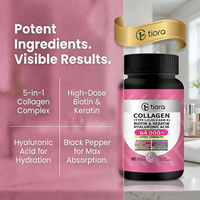 Capsule de beauté : Collagène hydrolysé, biotine et multivitamines pour la croissance des cheveux, l'éclat de la peau et le bien-être général