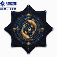 Foulard de rave unique de 24 pouces, design One Off Flow Star Spinning Cloth, impression réactive aux UV