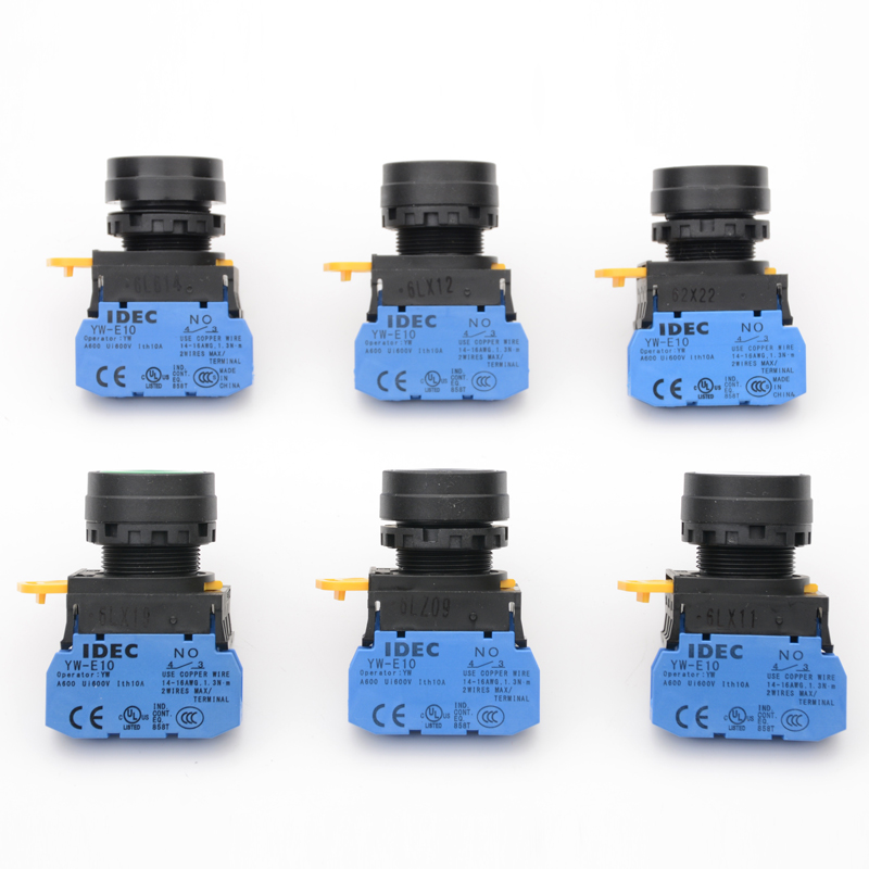IDEC 22mm Flat Head Push Button Switch YW1B-M1E10 YW-E10 Self-Locking & Self-Resetting for Elevator Parts