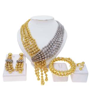 Yulaili usine <span class=keywords><strong>pas</strong></span> <span class=keywords><strong>cher</strong></span> Dernière Conception Brésilienne Plaqué Or Ensembles de Bijoux Non-Fade18k <span class=keywords><strong>Collier</strong></span> Ensemble De Mariage Cadeau De Mariée Accessoires - Product Image 2