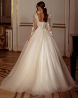 Robes de mariée modestes à manches longues et scintillantes de luxe robes de mariée princesse Bling robe de mariée longue traîne robe de mariée