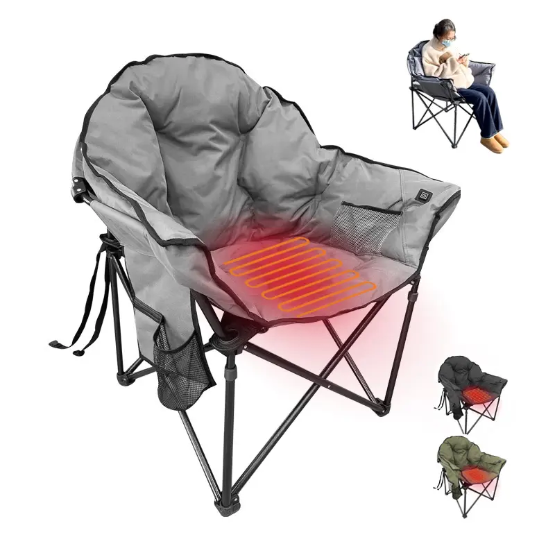 Chaise lunaire chauffante de Camping de forme ronde surdimensionnée de haute qualité pour l'hiver et les adultes