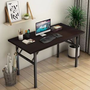 Folding <b>Computer</b> Desk White Wood Grain Plastic Surface Nordic Style <b>Office</b> Study Desk - Product Image 2