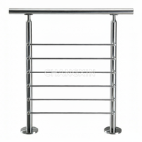 Kit de garde-corps rond en acier inoxydable brossé SS304/316, tube solide horizontal de 12 mm, clôture pour balcon et terrasse