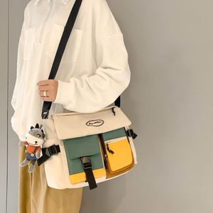 Nuevo Bolso Bandolera de Nailon con Bloques de Color, a la Moda, Impermeable, Antirrobo, con Diseño de Contraste, para Uso Casual - Product Image 3