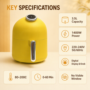 <span class=keywords><strong>Four</strong></span> à friture à air chaud électrique 3,5 L 1400 W, appareil de cuisson domestique de comptoir pour la cuisine KA43001 - Product Image 2