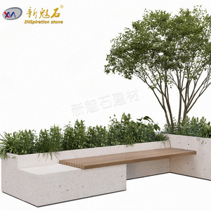 Nuevo Banco de Hormigón para Exteriores Magic Stone con Asiento de Madera para Ingeniería Paisajística y Proyectos Municipales - Product Image 1