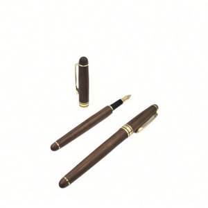 Stylo plume de luxe en bois de noyer rechargeable avec cartouche d'encre pour écrire, coffret cadeau, écologique, fait main - Product Image 4