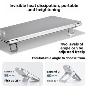 2 Pezzi <span class=keywords><strong>Mini</strong></span> Supporto Portatile per Laptop in Lega di Zinco, 2 Angoli Regolabili, Pieghevole, Invisibile, Supporto per Notebook e <span class=keywords><strong>Telefono</strong></span> Cellulare per Macbook - Product Image 5