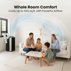 Whynter Portable Air Conditioner 14000 Btu Dual Hose Dehumidifier Cooling Fan PlatinumBlack 51dB for 500 Sq Ft Rooms - Product Image 6
