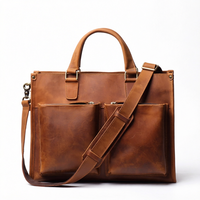 Sac à main en cuir véritable pour homme, sac messager Crazy Horse, sac vintage pour le travail et les voyages