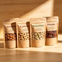 Sachet d'emballage alimentaire compostable écologique sur mesure en papier kraft biodégradable avec fenêtre PLA et fermeture éclair, pochette autoportante pour animaux de compagnie