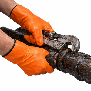 Heavy Duty Full <b>PVC</b>-Coated Polyester <b>Gloves</b> Waterproof Oil Resistant Abrasion-Resistant High Visibility Textured Surface Safety - Product Image 2