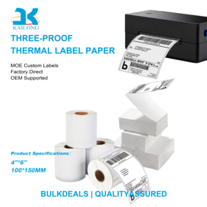 Etiquetas de Envío Térmicas Directas 4x6, Autoadhesivas, Resistentes al Agua y al Aceite, para Logística, Transporte, Mensajería, Códigos de Barras - Product Image 1