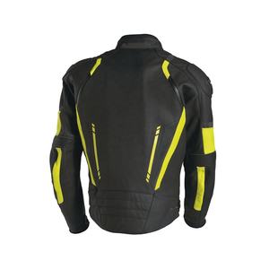 Noir et jaune Patchworks sur mesure conçu en gros de haute qualité en cuir de vachette moto Protections vestes - Product Image 2