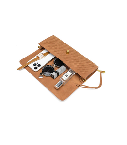 Bolso de Mano Plegable de Gamuza Verde Oliva para Mujer, Correa Extraíble, Diseño Tejido Elegante, Impermeable, para Uso Diario - Product Image 6