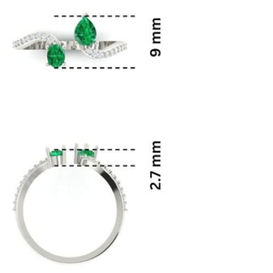 Anillo Toi-et-Moi de Oro Amarillo de 14 Quilates Certificado con Piedras Preciosas Naturales y Diamantes Naturales - Product Image 5