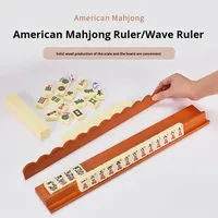 Ensemble de pousseurs magnétiques de mahjong en bois massif, fabriqués à la main, de luxe, écologiques, règle de mahjong en bois de qualité supérieure, 4 pièces, pour le divertissement