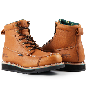 รองเท้าบูทหนังแท้เคลือบทองแดงคุณภาพพรีเมียม ขนาด 6 นิ้ว กันน้ำ กันลื่น แบบผูกเชือก สำหรับทุกเพศทุกวัย รองเท้าเพื่อความปลอดภัยสำหรับทุกฤดู รุ่น G6255 - Product Image 3