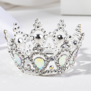 Tocado Floral Plateado y Dorado Más Popular, Tiara y Corona Redonda Completa, Accesorios de Novia para Jesús y la Virgen María - Product Image 2