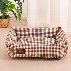 Gehele Seizoen Universele Kattenbedden Volledig Afneembaar Wasbaar Raster Klassiek Rechthoek Zomer Pet Sofa Levert Fabrikant Groothandel - Product Image 3