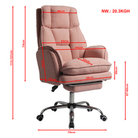 Silla de Oficina Ergonómica con Asiento Ancho y Revestimiento Bouclé, Apta para Mascotas, Fabricada en China