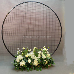 ขายส่งตกแต่งDivisibleโลหะวงกลมตารางสีดำรอบตาข่ายฉากหลัง - Product Image 1