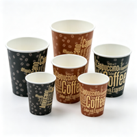 Gobelets en papier à prix d'usine, personnalisables avec logo, jetables, en kraft blanc, à paroi simple, pour café, thé et événements.