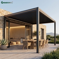Pergola en acier pour jardin extérieur, patio, imperméable, avec structure en métal et toit à lames orientables