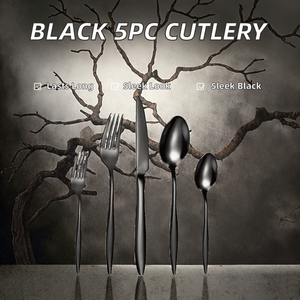 Omega Metals India Handcrafted 5-Piece American Style Cutlery <b>Set</b> with Premium Heart Handles in <b>Silver</b> Mirror Polish for Parties - Product Image 2