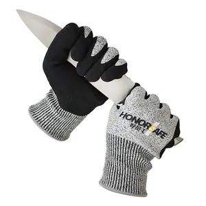 HPPE Nitril beschichtete schnitt feste Sicherheits arbeits handschuhe Level 5 Anti-Cut-Handschuhe für den Bau