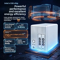 Server Penyimpanan Cloud Pribadi N100 CPU 4G 64G Dual Bay NAS MINI PC RAID 1 untuk Berbagi File di Rumah dan Kantor