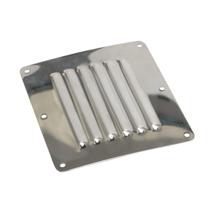 Grille de ventilation rectangulaire argentée 127x115mm état neuf pour bateaux yachts et camping-cars type hublot - Product Image 1
