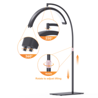 Lampe LED demi-lune réglable en aluminium de haute qualité avec température de couleur 2700K-5600K pour soins du visage et enregistrement vidéo