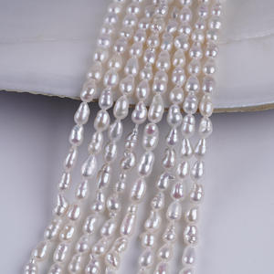 Collier de perles d'eau douce naturelles Wenchi Zhuji en gros, 4-5 mm, blanc, forme de mètre, perles régénérées, chaîne semi-finie, bricolage - Product Image 5