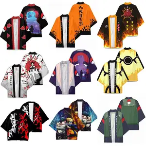 64 รูปแบบUnisexอะนิเมะKimono Akatsukiเสื้อคลุมHaori Tsunade Hatake Kakashi GaaraอะนิเมะRopaฮาโลวีนคอสเพลย์เครื่องแต่งกายTเสื้อ