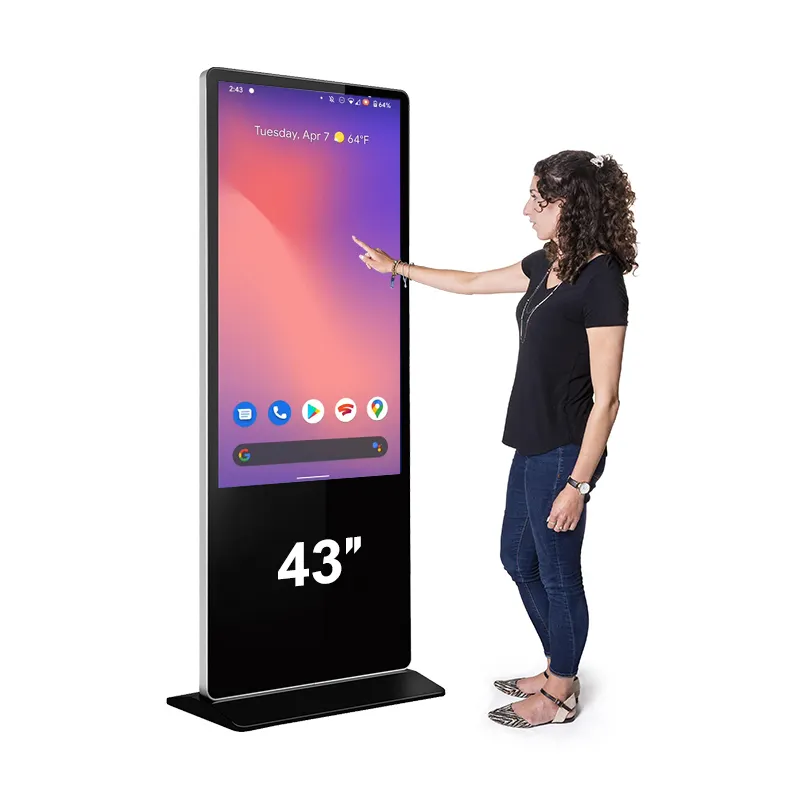 43 inch Indoor Free Shipping US Warehouse KINGONE Floor Stand Interactive LCD Advertising Screen