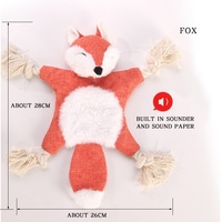 Jouets pour chiens en peluche à saveur de poulet, écologiques, imperméables, en gros d'usine, mignons, en stock, modèle LC 0001, écureuil, renard