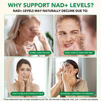 SOLOTREE 30 Patchs Transdermiques NAD Anti-Âge avec NMN et Resvératrol pour Soutenir la Production de NAD+