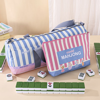 Sac de rangement Mahjong américain grande capacité, pochette pliable imperméable en polyester PU pour tuiles