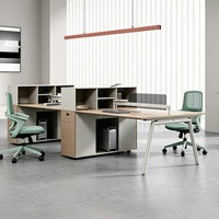 Muebles de Oficina Comerciales de Madera al por Mayor, Divisiones para Estaciones de Trabajo, Escritorio de Computadora Resistente para 2, 4 o 6 Personas